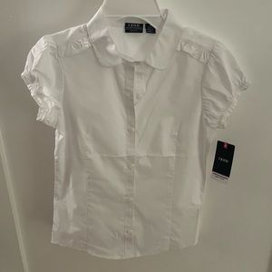 Izod Girls White Uniform Shirt Approved Schoolwear M 10/12